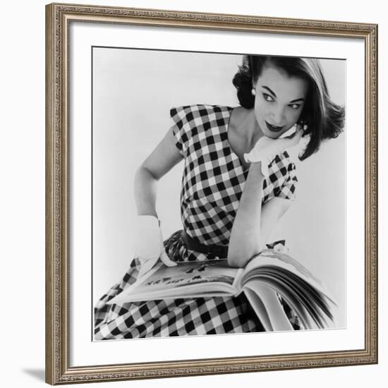 Helen Bunney in a Dress by Blanes, 1957-John French-Framed Giclee Print