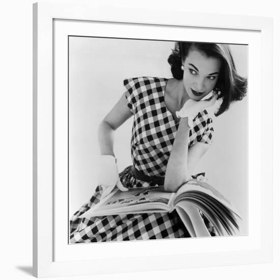 Helen Bunney in a Dress by Blanes, 1957-John French-Framed Giclee Print