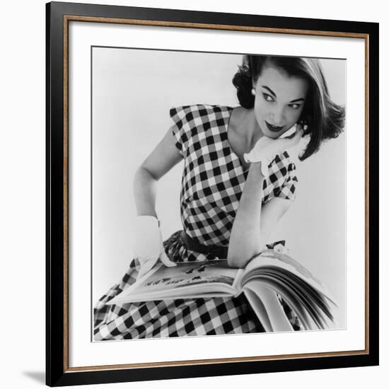 Helen Bunney in a Dress by Blanes, 1957-John French-Framed Giclee Print