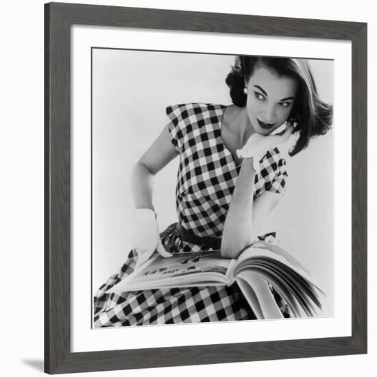 Helen Bunney in a Dress by Blanes, 1957-John French-Framed Giclee Print