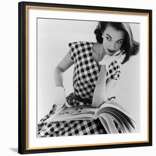 Helen Bunney in a Dress by Blanes, 1957-John French-Framed Giclee Print