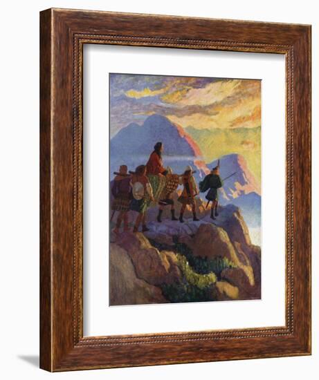 Helen Descends the Glen of Stones-Newell Convers Wyeth-Framed Giclee Print