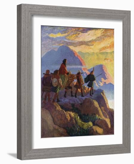 Helen Descends the Glen of Stones-Newell Convers Wyeth-Framed Giclee Print