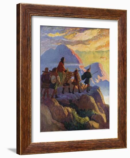 Helen Descends the Glen of Stones-Newell Convers Wyeth-Framed Giclee Print