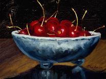 Red Cherries in a Blue Bowl-Helen J. Vaughn-Giclee Print