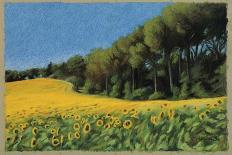 Field with Blue Flowers-Helen J. Vaughn-Giclee Print