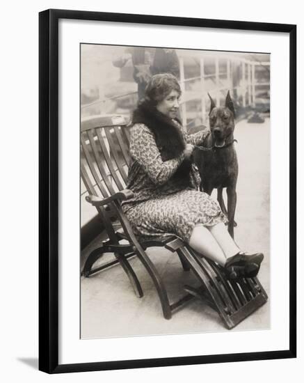 Helen Keller with Her Great Dane-null-Framed Photographic Print