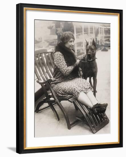 Helen Keller with Her Great Dane-null-Framed Photographic Print
