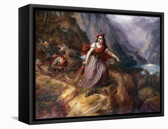 Helen MacGregor in the Conflict at the Pass of Loch Ard-Siegfried Detlev Bendixen-Framed Premier Image Canvas