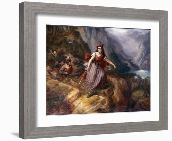 Helen MacGregor in the Conflict at the Pass of Loch Ard-Siegfried Detlev Bendixen-Framed Giclee Print