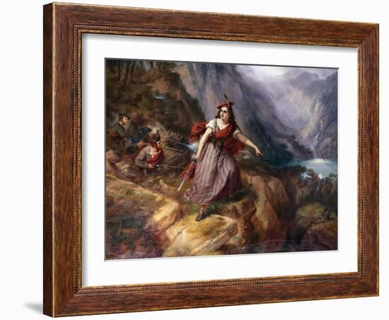 Helen MacGregor in the Conflict at the Pass of Loch Ard-Siegfried Detlev Bendixen-Framed Giclee Print