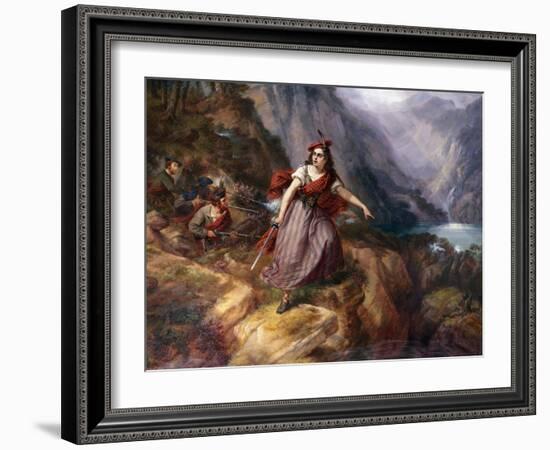 Helen MacGregor in the Conflict at the Pass of Loch Ard-Siegfried Detlev Bendixen-Framed Giclee Print