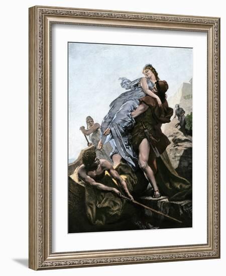 Helen of Troy Abducted by Paris, Starting the Trojan War-null-Framed Giclee Print