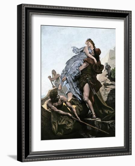 Helen of Troy Abducted by Paris, Starting the Trojan War-null-Framed Giclee Print