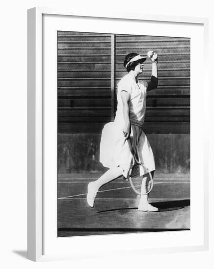 Helen Wills During a Practice Game at San Francisco, June 1925-null-Framed Photo