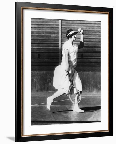 Helen Wills During a Practice Game at San Francisco, June 1925-null-Framed Photo