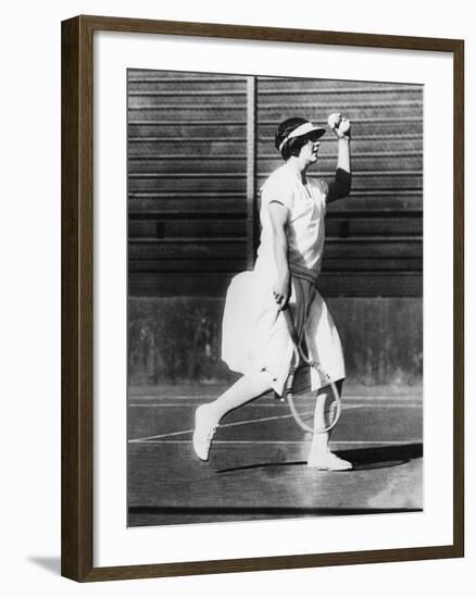 Helen Wills During a Practice Game at San Francisco, June 1925-null-Framed Photo