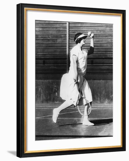 Helen Wills During a Practice Game at San Francisco, June 1925-null-Framed Photo