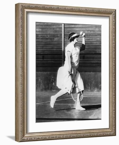 Helen Wills During a Practice Game at San Francisco, June 1925-null-Framed Photo