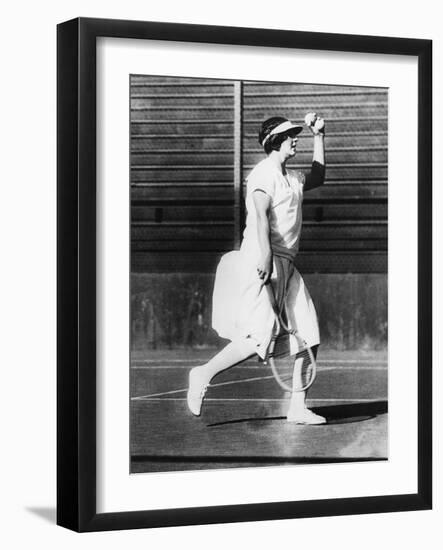 Helen Wills During a Practice Game at San Francisco, June 1925-null-Framed Photo