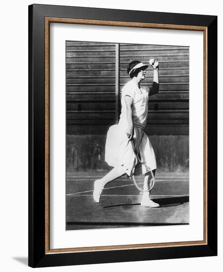 Helen Wills During a Practice Game at San Francisco, June 1925-null-Framed Photo