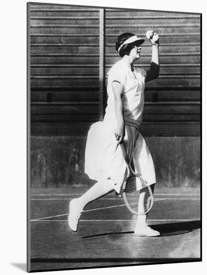Helen Wills During a Practice Game at San Francisco, June 1925-null-Mounted Photo