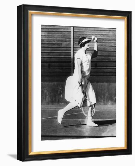 Helen Wills During a Practice Game at San Francisco, June 1925-null-Framed Photo