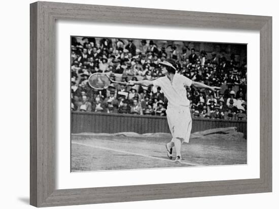 Helen Wills Playing Her First Wimbledon Final Against Kathleen Mckane, 1924-null-Framed Giclee Print