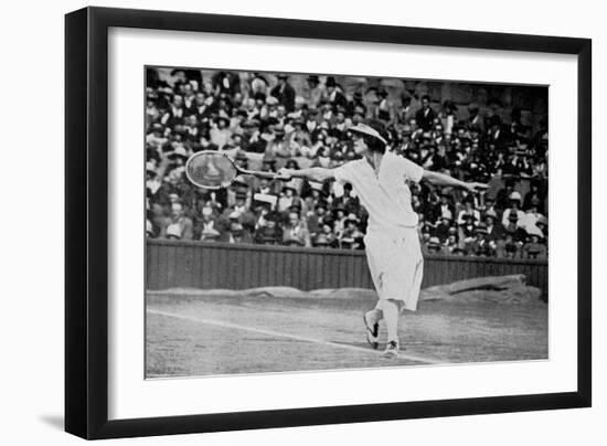 Helen Wills Playing Her First Wimbledon Final Against Kathleen Mckane, 1924-null-Framed Giclee Print