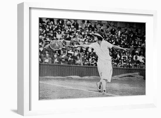 Helen Wills Playing Her First Wimbledon Final Against Kathleen Mckane, 1924-null-Framed Giclee Print