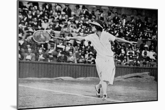 Helen Wills Playing Her First Wimbledon Final Against Kathleen Mckane, 1924-null-Mounted Giclee Print