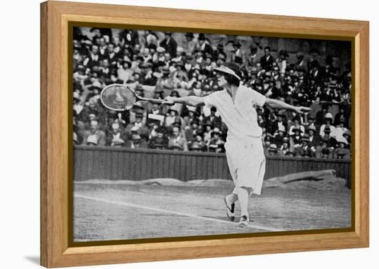 Helen Wills Playing Her First Wimbledon Final Against Kathleen Mckane, 1924-null-Framed Premier Image Canvas