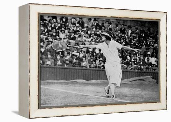 Helen Wills Playing Her First Wimbledon Final Against Kathleen Mckane, 1924-null-Framed Premier Image Canvas