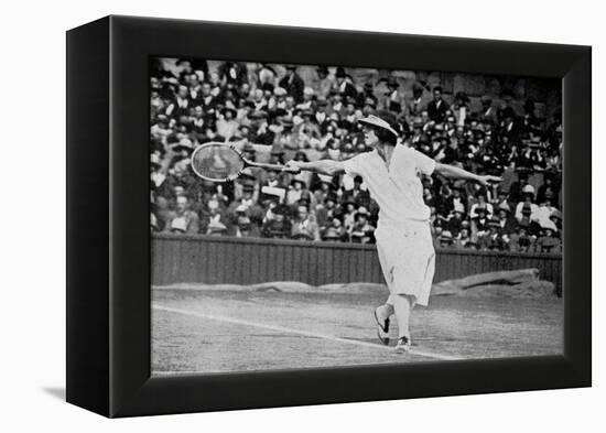 Helen Wills Playing Her First Wimbledon Final Against Kathleen Mckane, 1924-null-Framed Premier Image Canvas