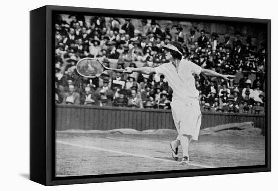 Helen Wills Playing Her First Wimbledon Final Against Kathleen Mckane, 1924-null-Framed Premier Image Canvas