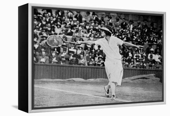 Helen Wills Playing Her First Wimbledon Final Against Kathleen Mckane, 1924-null-Framed Premier Image Canvas