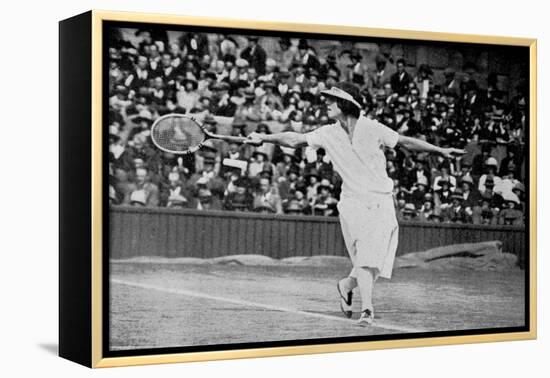 Helen Wills Playing Her First Wimbledon Final Against Kathleen Mckane, 1924-null-Framed Premier Image Canvas