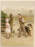 Greetings Card Depicting Children Playing with their Dogs-Helena J Maguire-Giclee Print