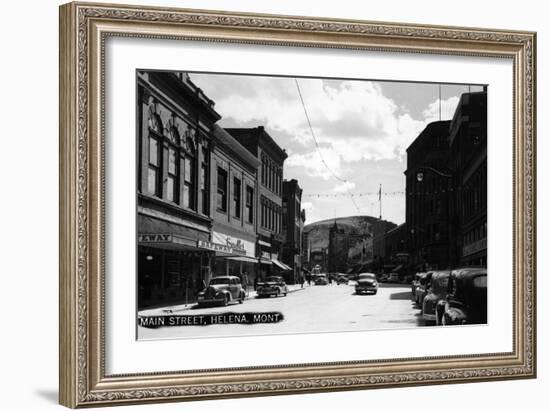 Helena, Montana - Main Street-Lantern Press-Framed Art Print