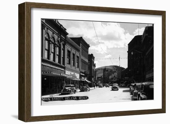 Helena, Montana - Main Street-Lantern Press-Framed Art Print