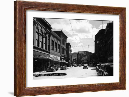 Helena, Montana - Main Street-Lantern Press-Framed Art Print