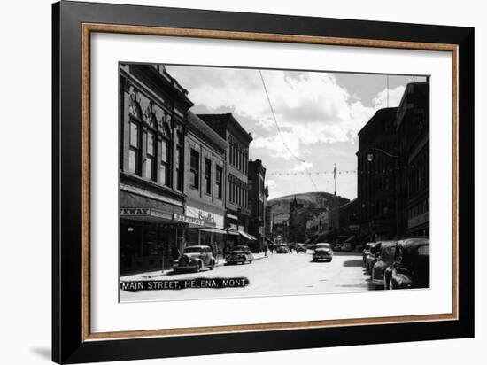 Helena, Montana - Main Street-Lantern Press-Framed Art Print