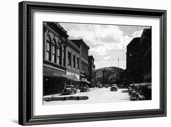 Helena, Montana - Main Street-Lantern Press-Framed Art Print