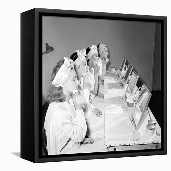 Helena Rubinstein Beauty School Training. Women Learning About Facials. 1940S-Nina Leen-Framed Premier Image Canvas
