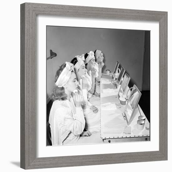 Helena Rubinstein Beauty School Training. Women Learning About Facials. 1940S-Nina Leen-Framed Photographic Print