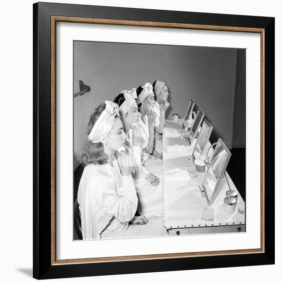 Helena Rubinstein Beauty School Training. Women Learning About Facials. 1940S-Nina Leen-Framed Photographic Print