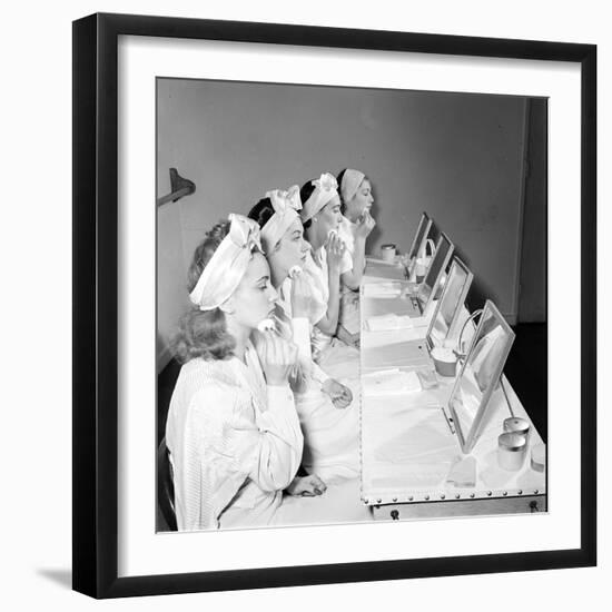 Helena Rubinstein Beauty School Training. Women Learning About Facials. 1940S-Nina Leen-Framed Photographic Print