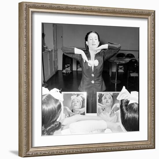 Helena Rubinstein Beauty School Training. Women Learning Beauty Techniques. 1940S-Nina Leen-Framed Photographic Print