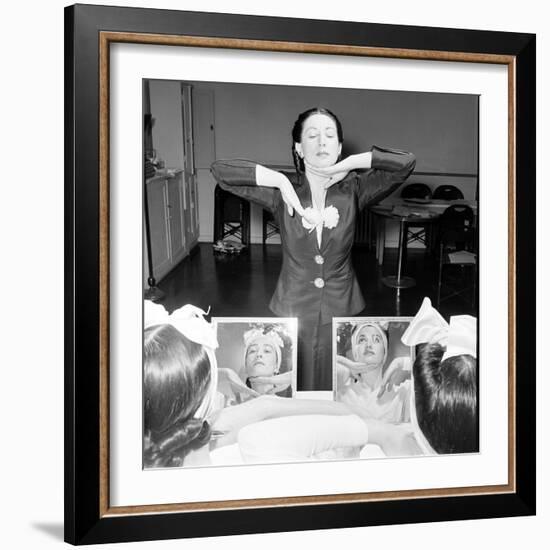 Helena Rubinstein Beauty School Training. Women Learning Beauty Techniques. 1940S-Nina Leen-Framed Photographic Print