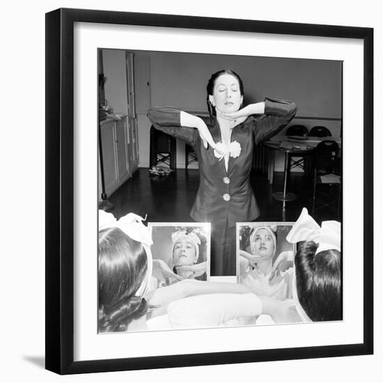 Helena Rubinstein Beauty School Training. Women Learning Beauty Techniques. 1940S-Nina Leen-Framed Photographic Print